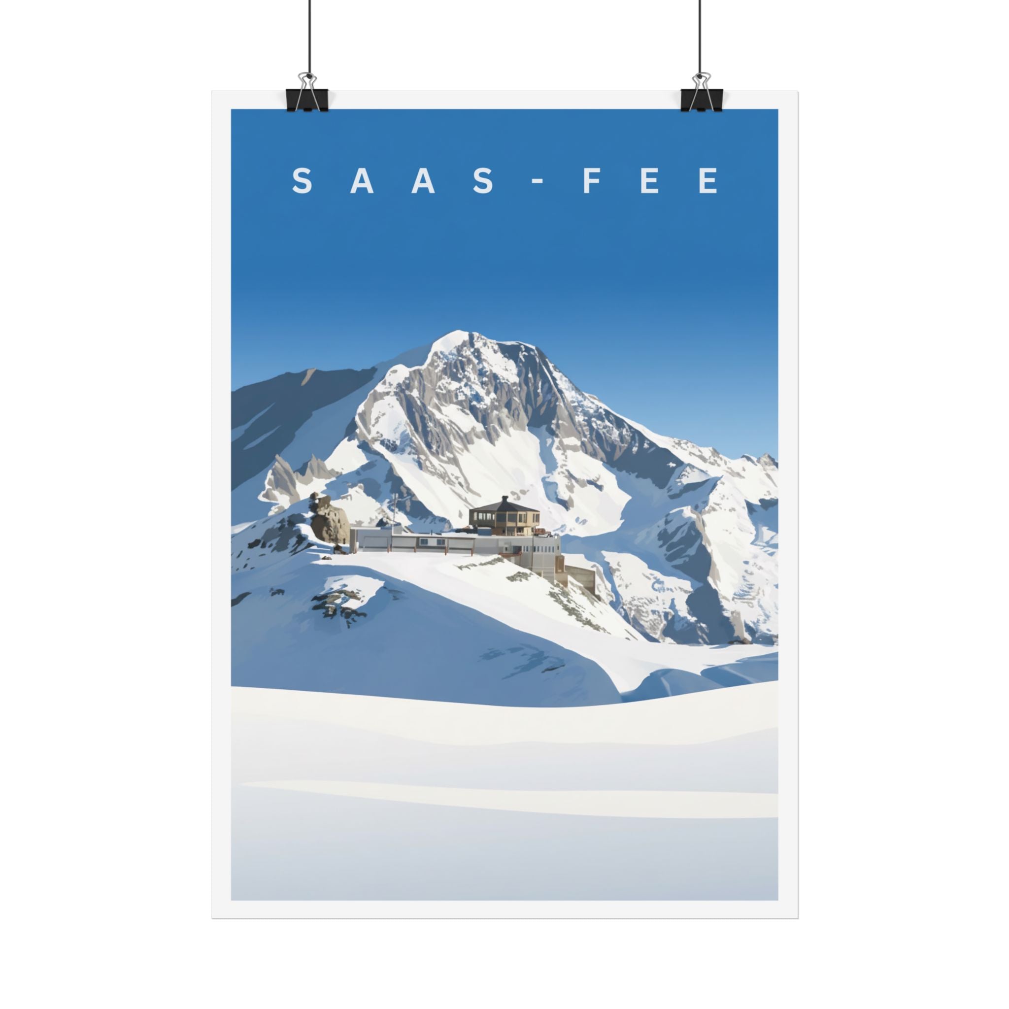 Vintage Saas-Fee Travel Poster – Mountain Lifestyle