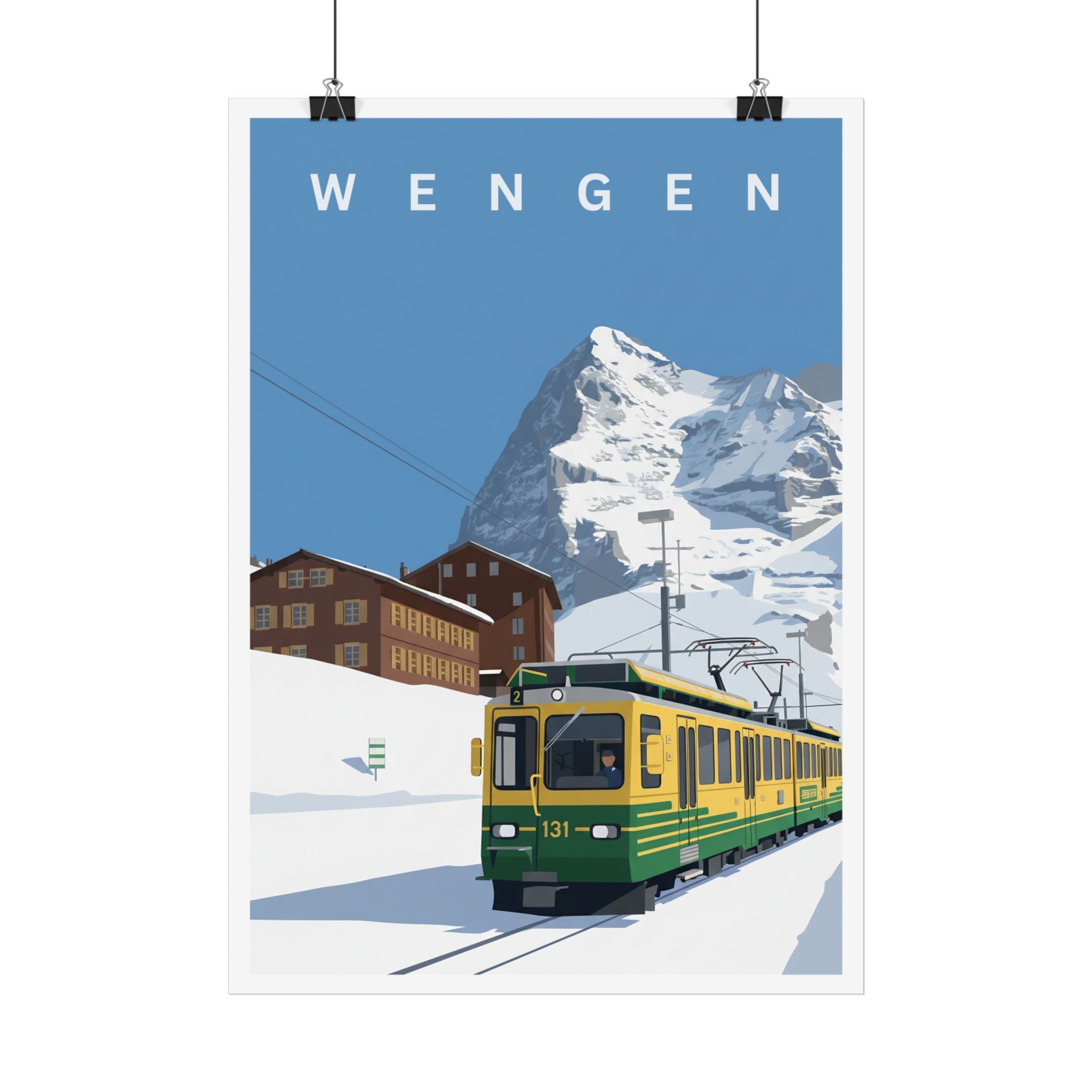Vintage Wengen Travel Poster - Mountain Lifestyle
