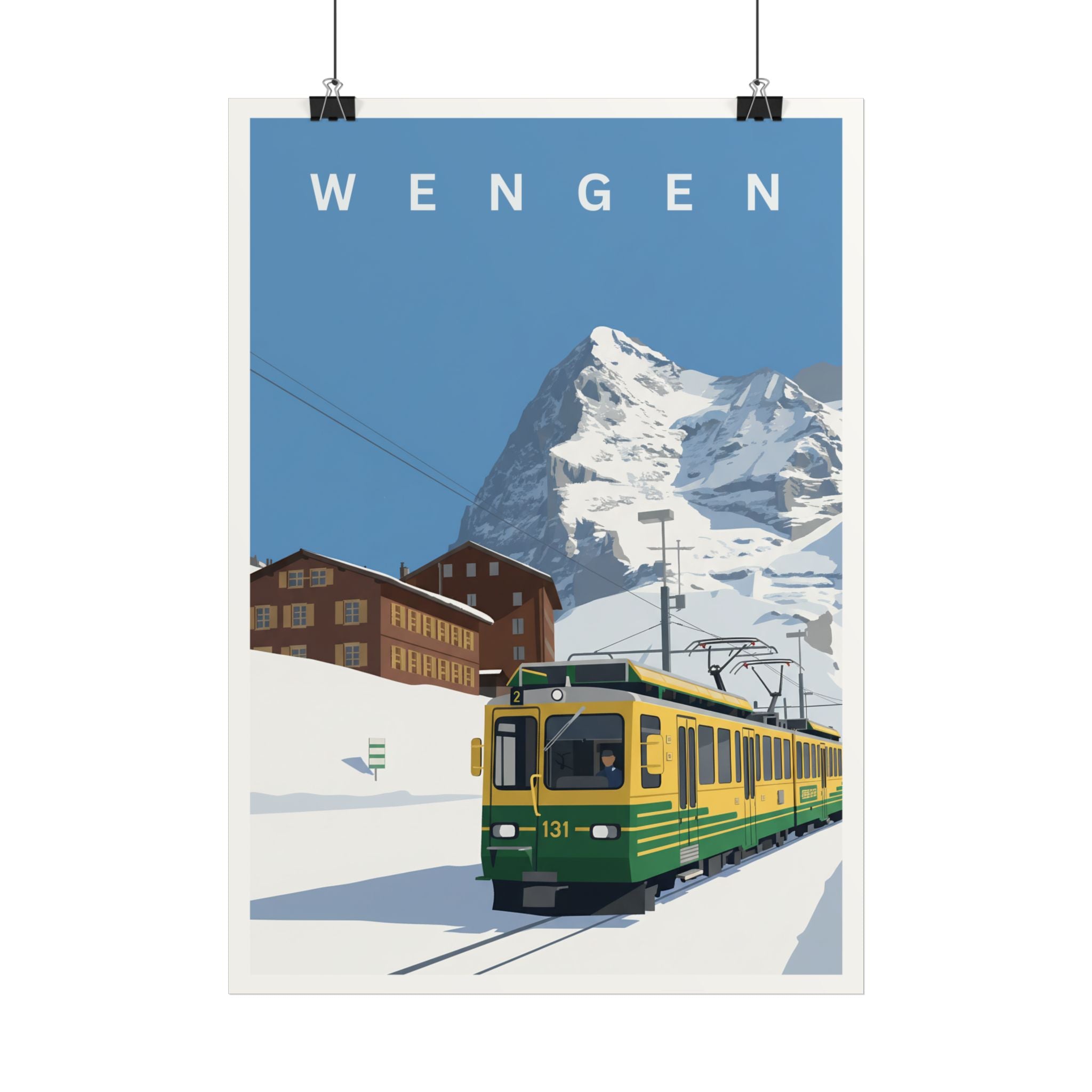 Vintage Wengen Travel Poster - Mountain Lifestyle