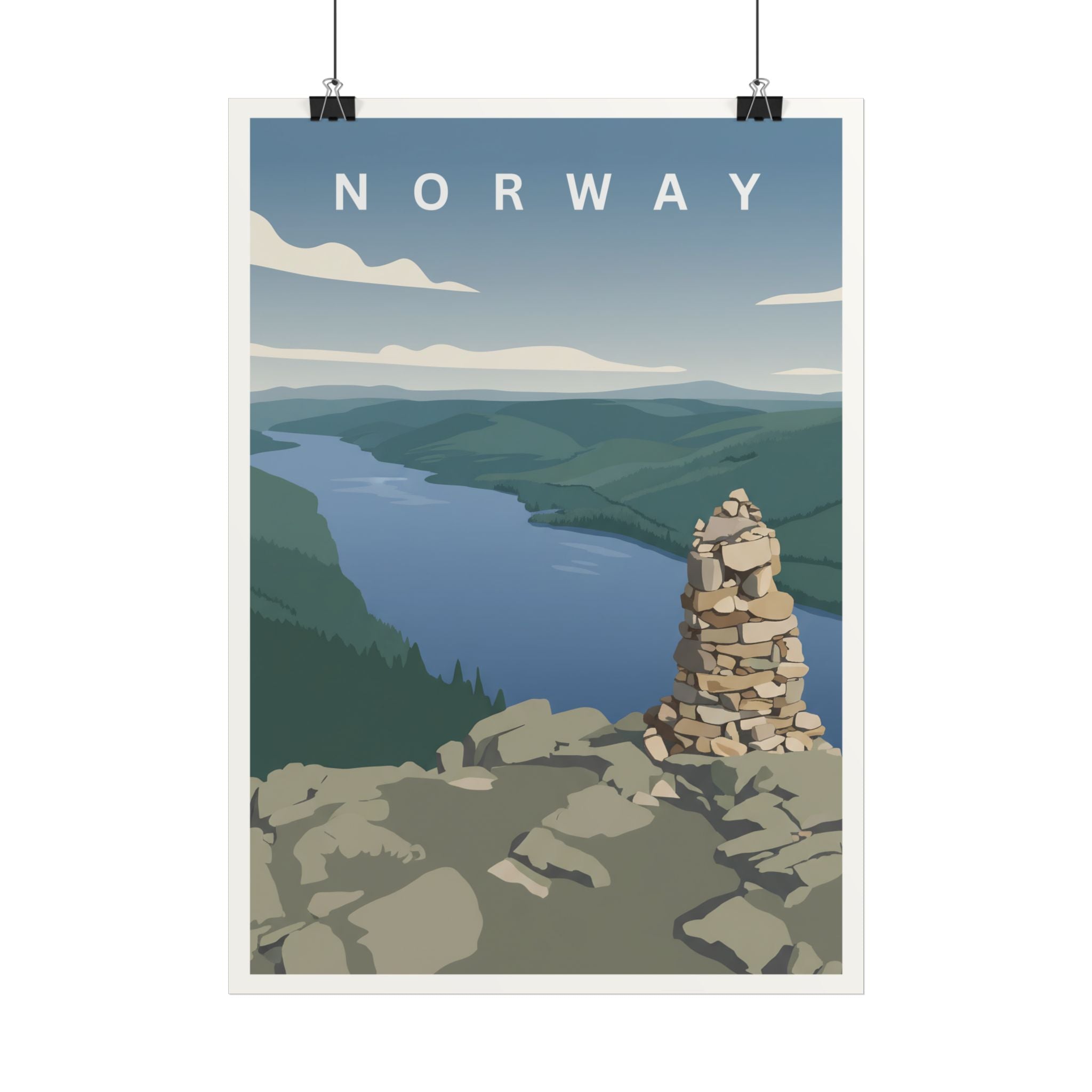 Vintage Norway Lake Poster - Nordic Lifestyle