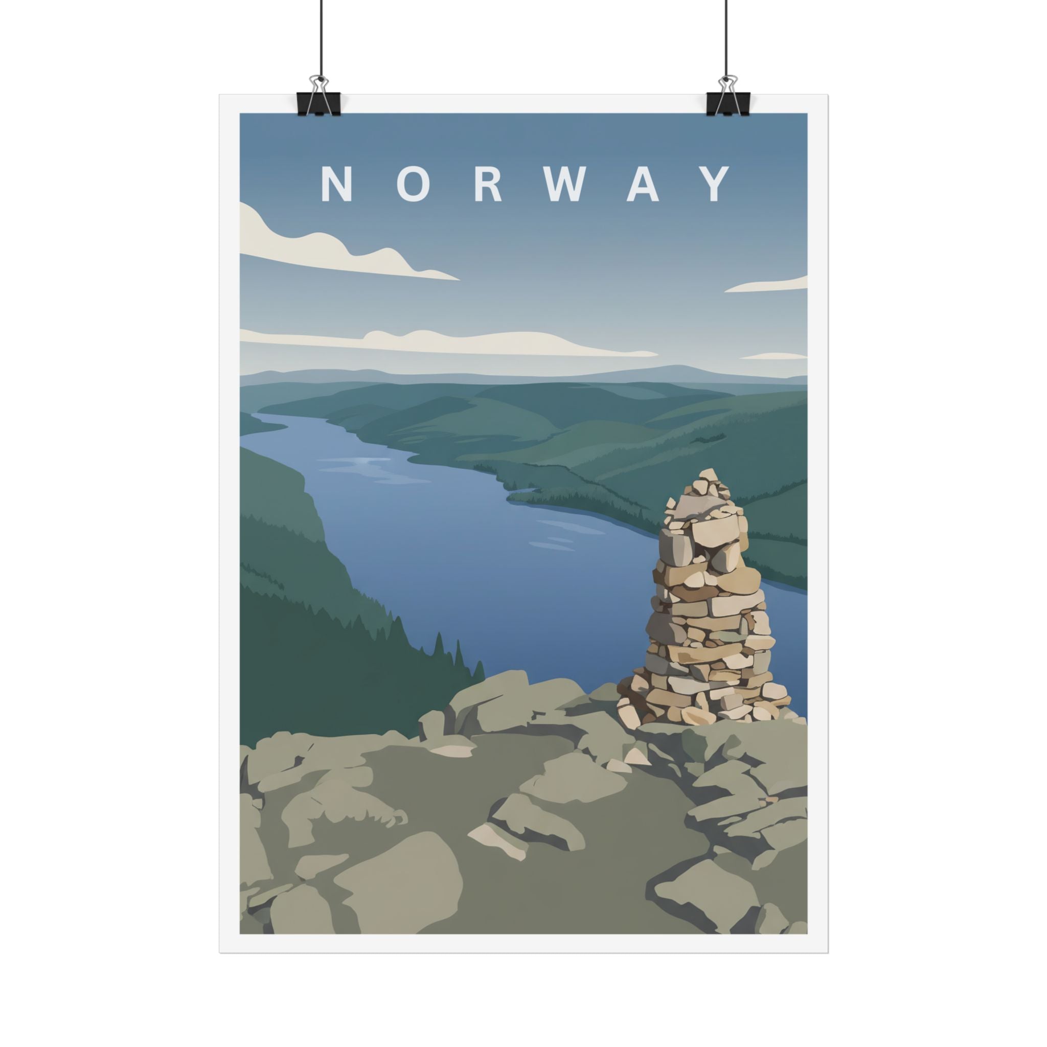 Vintage Norway Lake Poster - Nordic Lifestyle