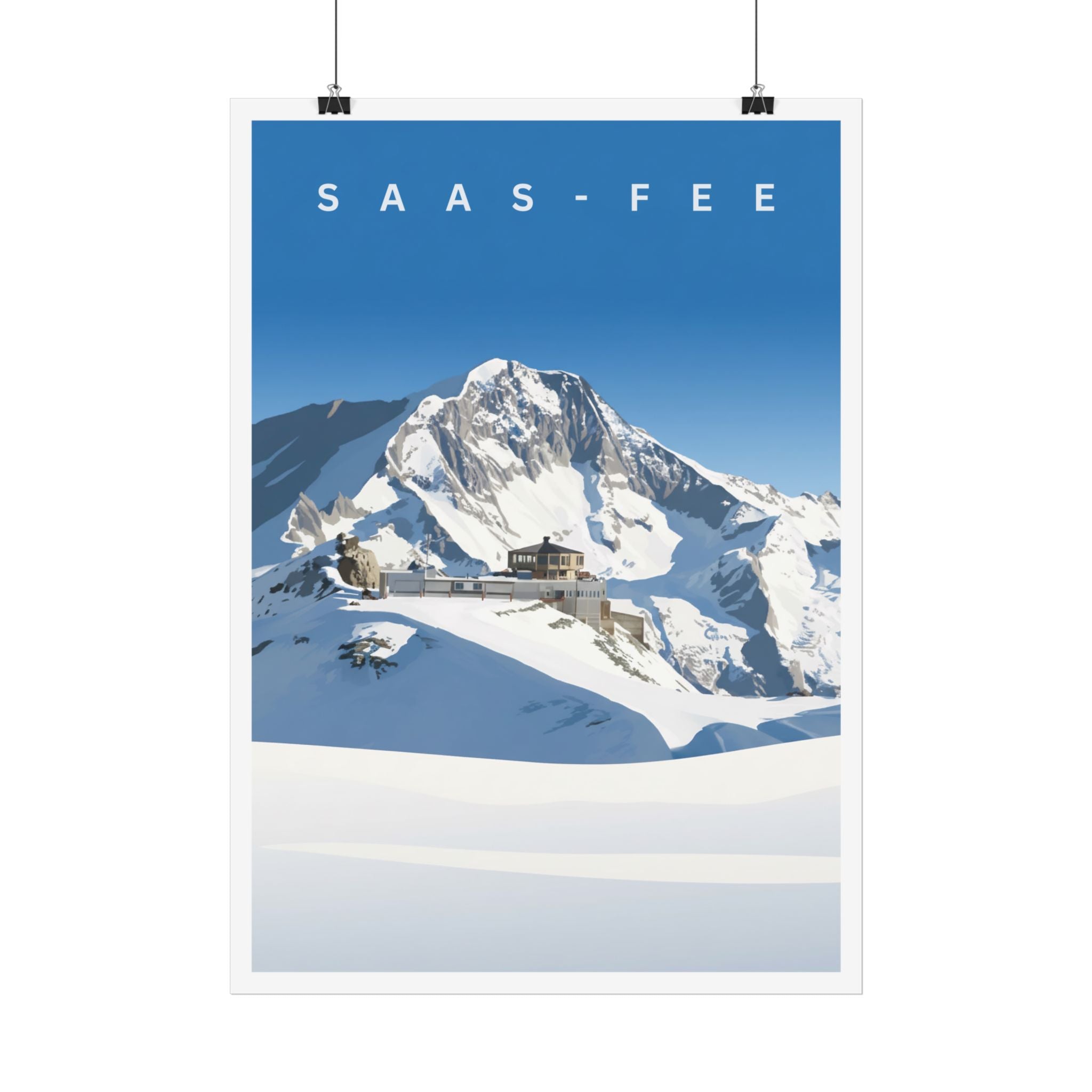 Vintage Saas-Fee Travel Poster – Mountain Lifestyle